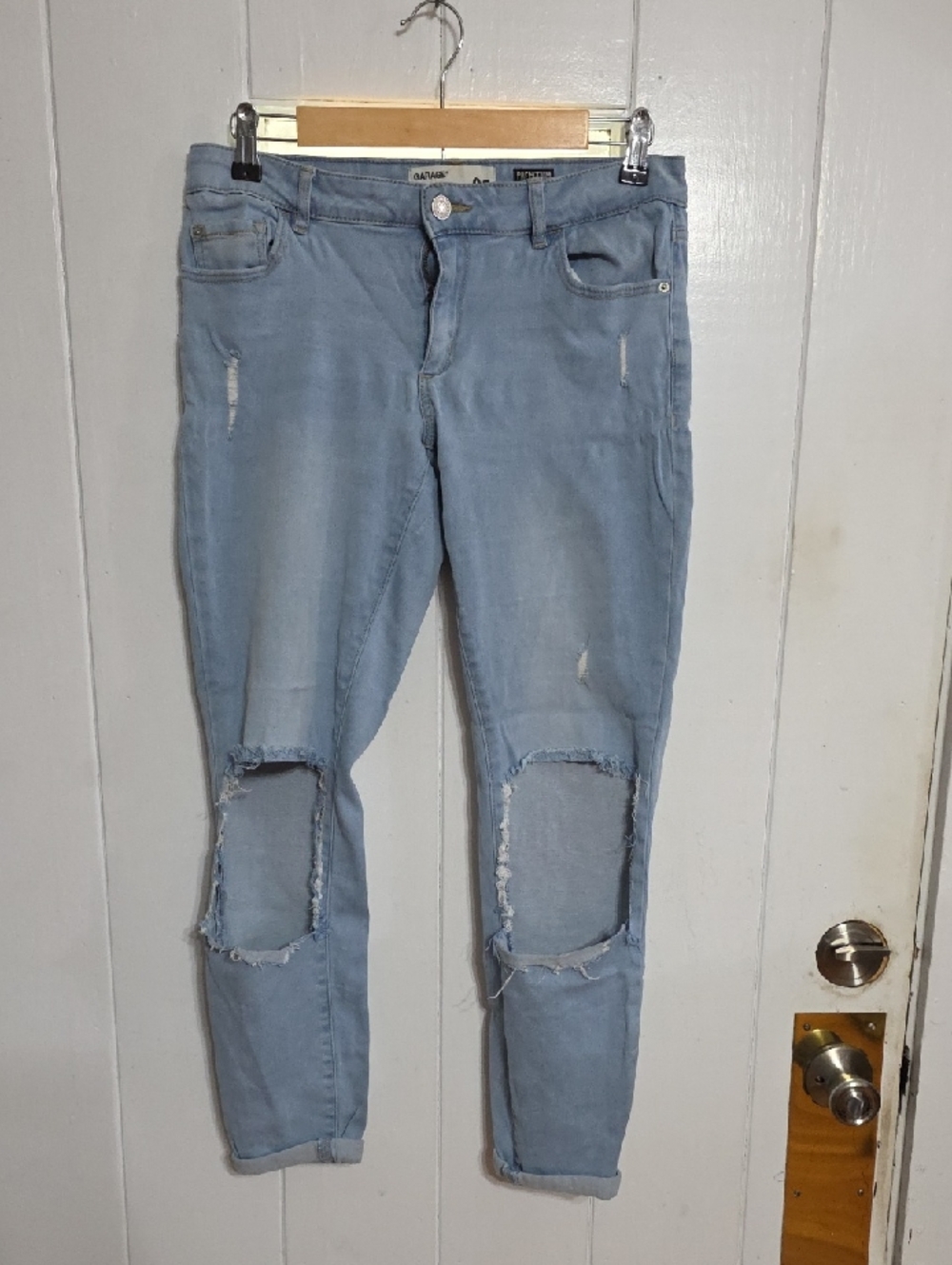 Garage Womens/Juniors High Waisted Jeggings Jeans Ultra Soft Distressed Sz 9 GUC